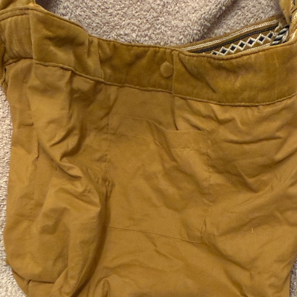 FREE PEOPLE Vic Velvet Slouchy Embroidered Floral Shoulder Bag - Mustard - Picture 4 of 10